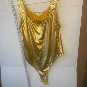 American Apparel Gold Metallic Bodysuit